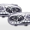 Scheinwerfer Set Daylight LED Tagfahrlicht VW Golf 4  97-03 chrom für Rechtslenker